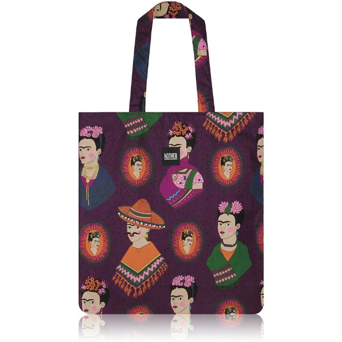 nother Fantastico Frida Flat Tote Bag / 나더 프리다 칼로 플랫 토트백 (Frida Kahlo/Purple)