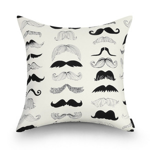 nother Mustache Print Cushion / 나더 콧수염 패턴 쿠션