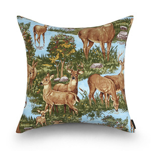 nother Nature Deers Cushion / 나더 사슴 프린트 쿠션